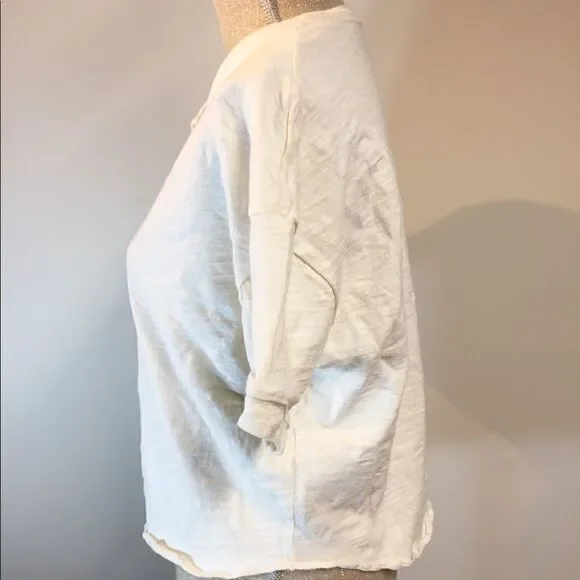 Madewell Basic Cropped Tee Quarter Button front XS - Picture 5 of 7